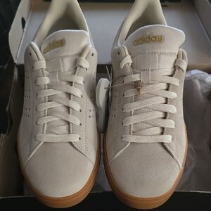 Adidas Cream Sneakers with Brown Sole